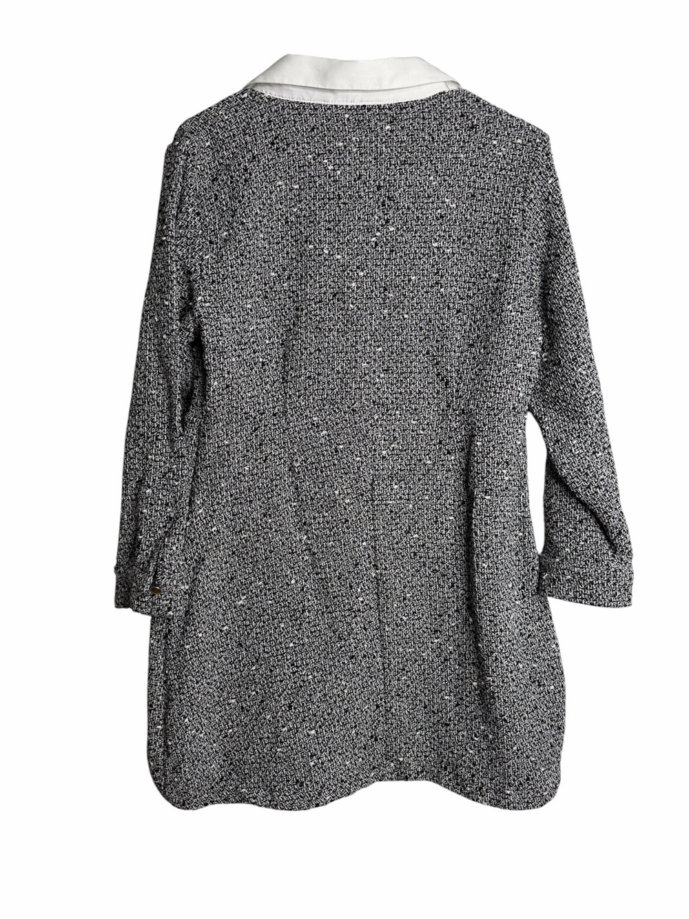 ZARA Preppy Tweed Contrast Bib Collar Dress  XL Pre‑Loved Chic dark academia - Picture 3 of 7
